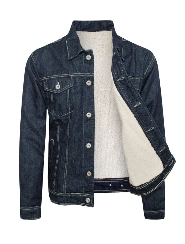 MEN'S DENIM JACKET SHERPA LINING.