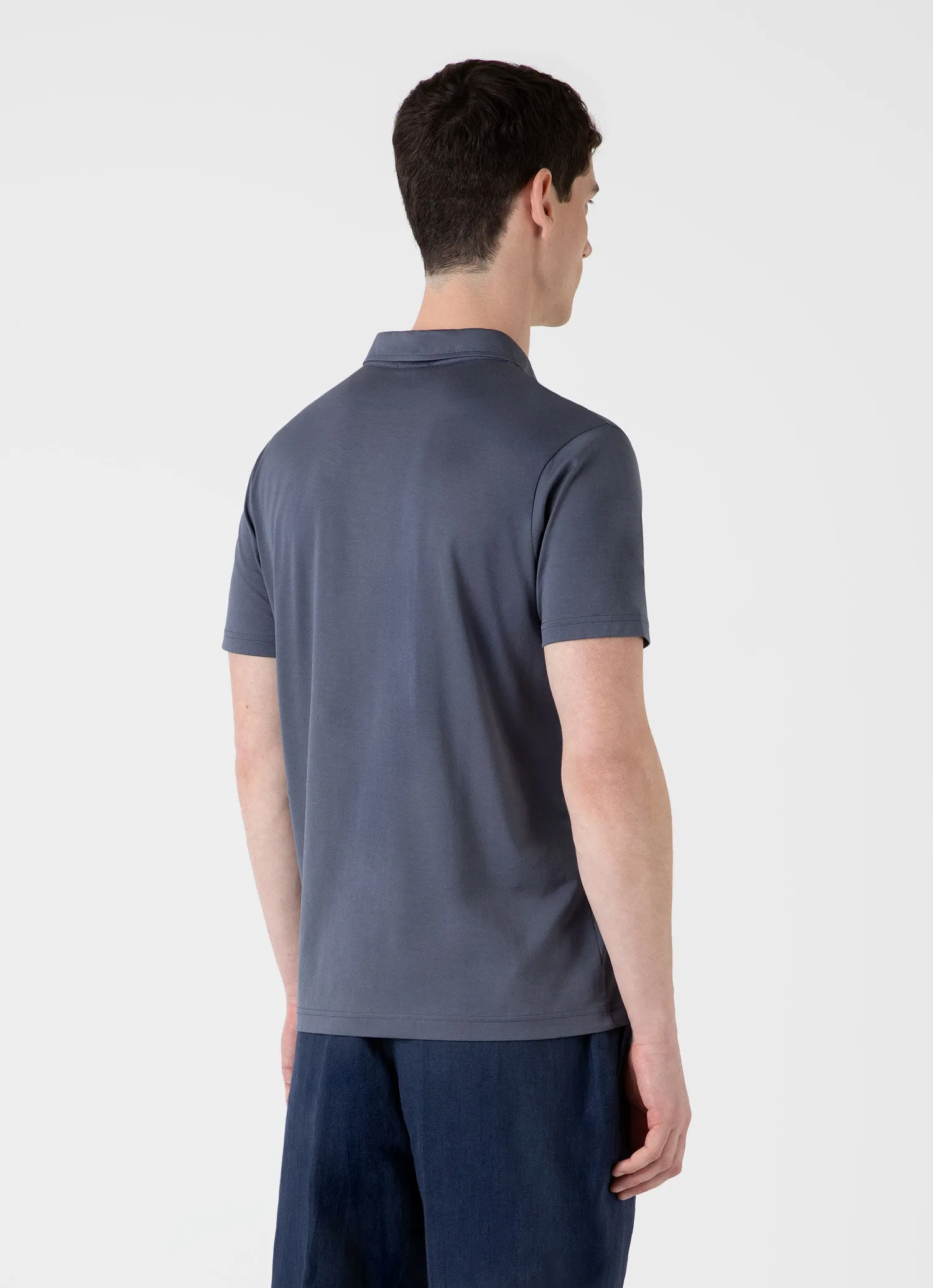 Men's Jersey Classic Polo Shirt in Slate Blue