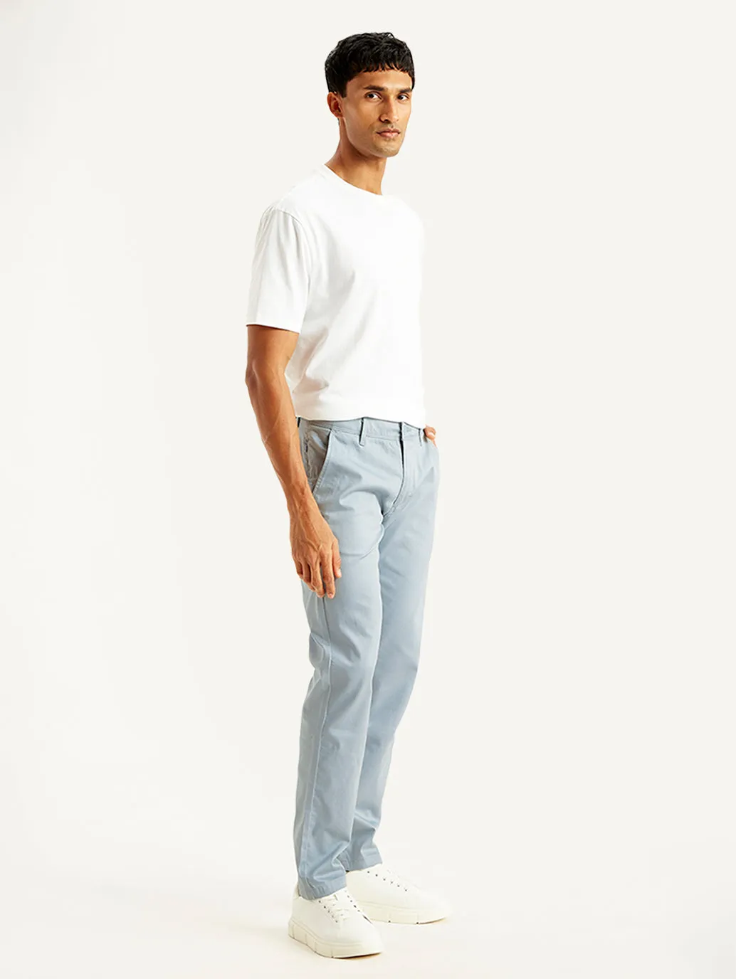 Men's Light Blue Tapered Chinos