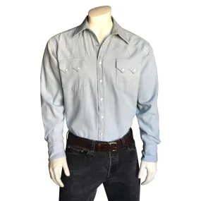 Men's Stonewashed Denim Sawtooth Western Shirt