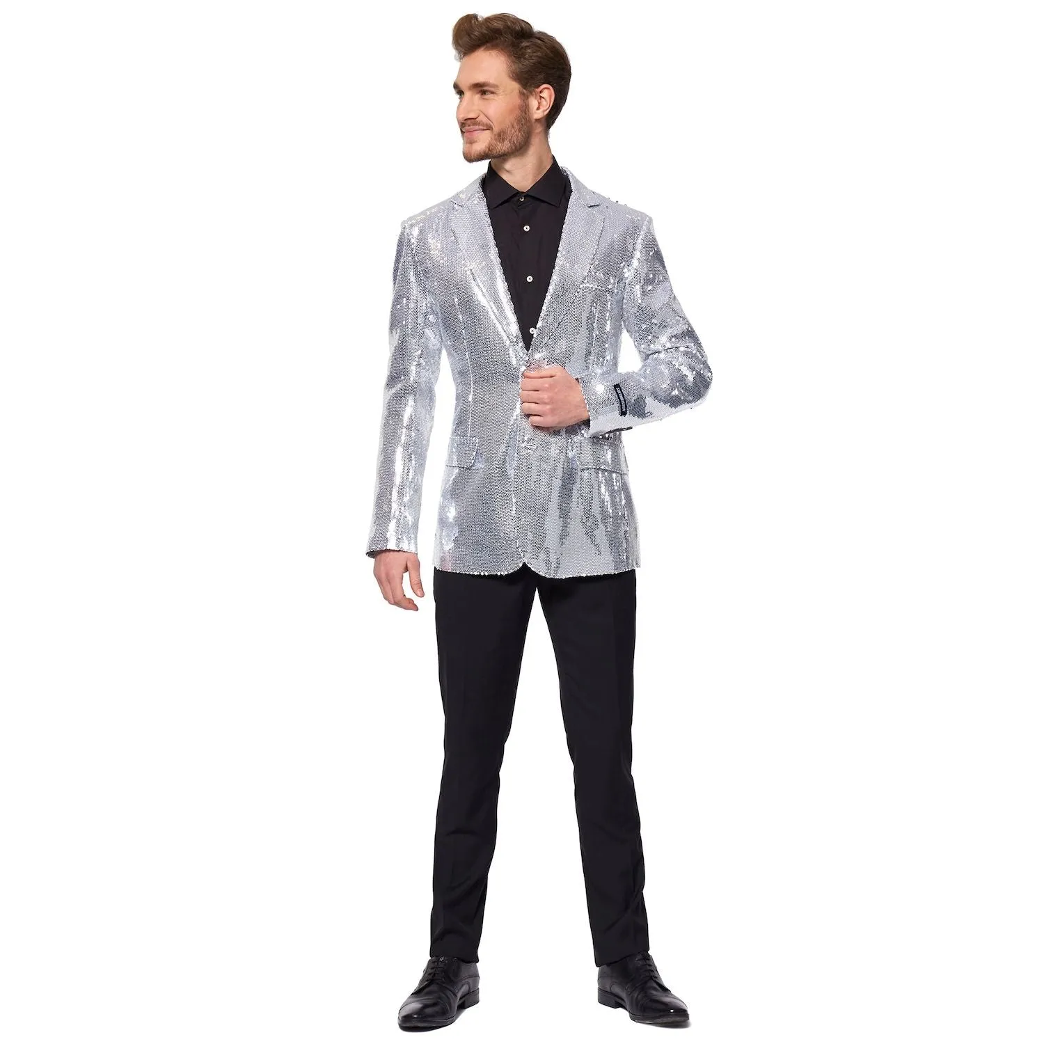 Men's Suitmeister Silver Sequin Jacket from OppoSuits