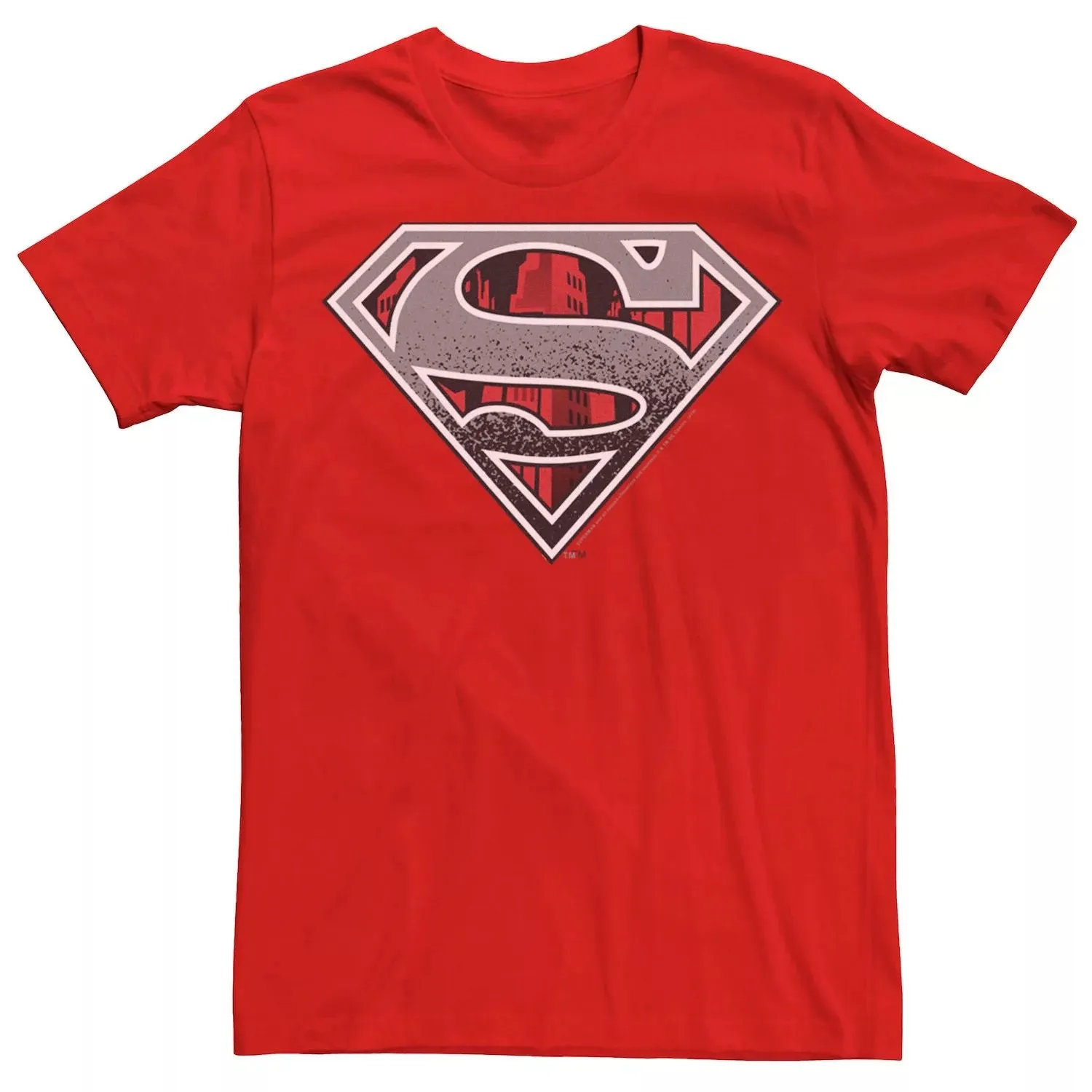 Men's Superman Skyline Logo T-Shirt Red DC Comics Red