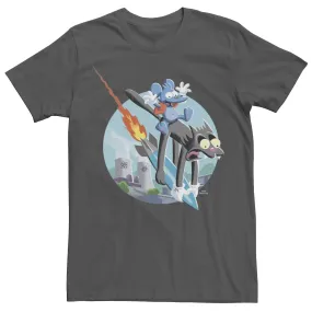 Men's The Simpsons Itchy & Scratchy Missile Ride Licensed Character T-Shirt