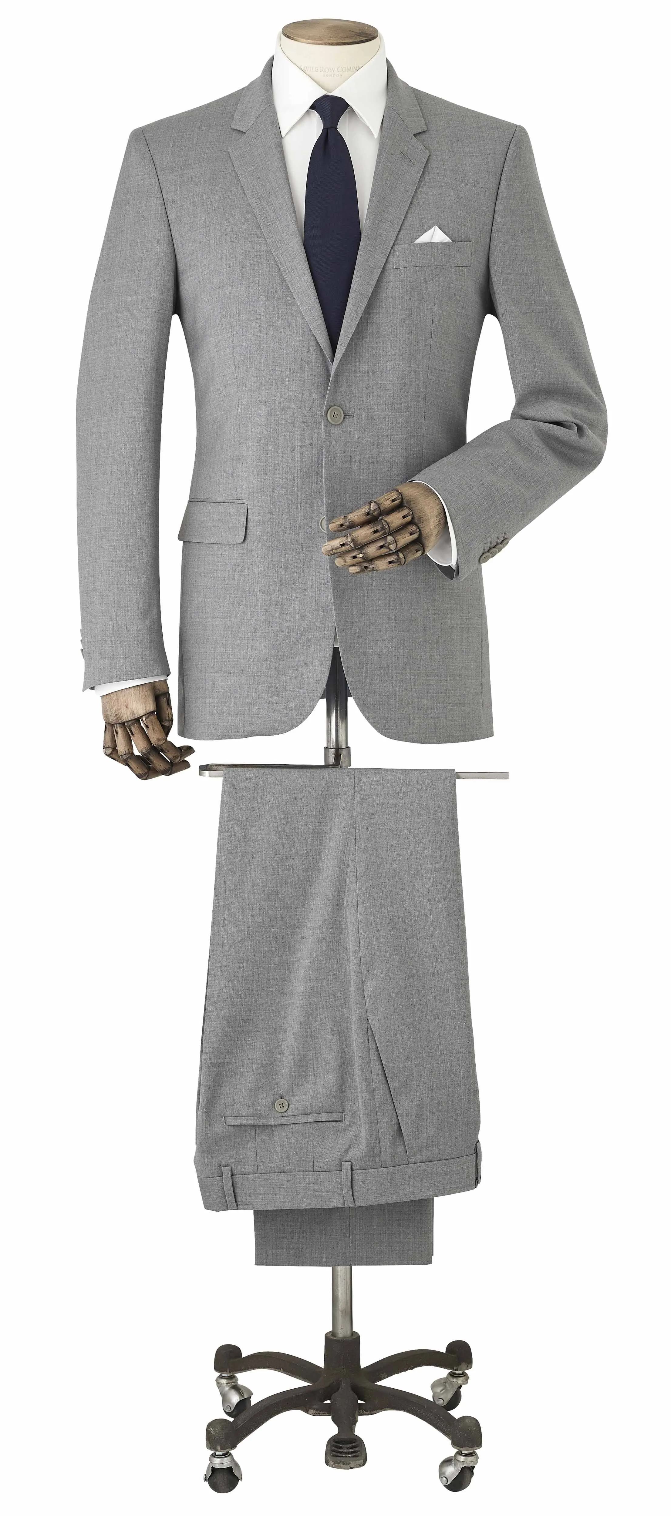 Mid-Grey Wool-Blend Tailored Suit