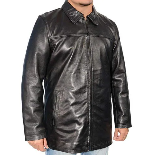 Milwaukee Leather SFM1820 Men's Classic 'JD' Black Lambskin Leather Jacket with Zipper Closure