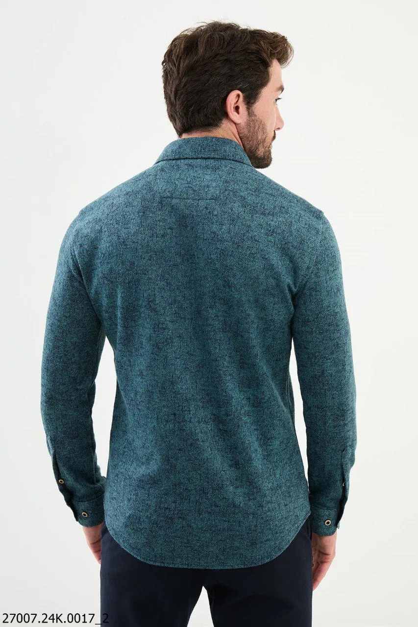 Mint Green Textured Men's Shirt.