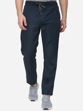 Navy Blue Solid Slim Fit Paijama | JadeBlue