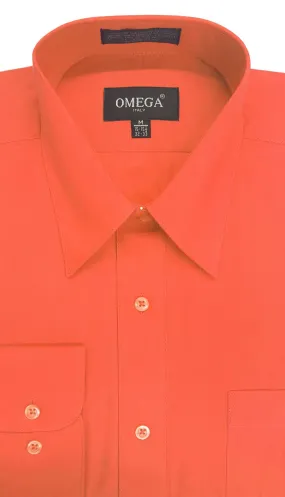 Omega Coral Long Sleeve Dress Shirt