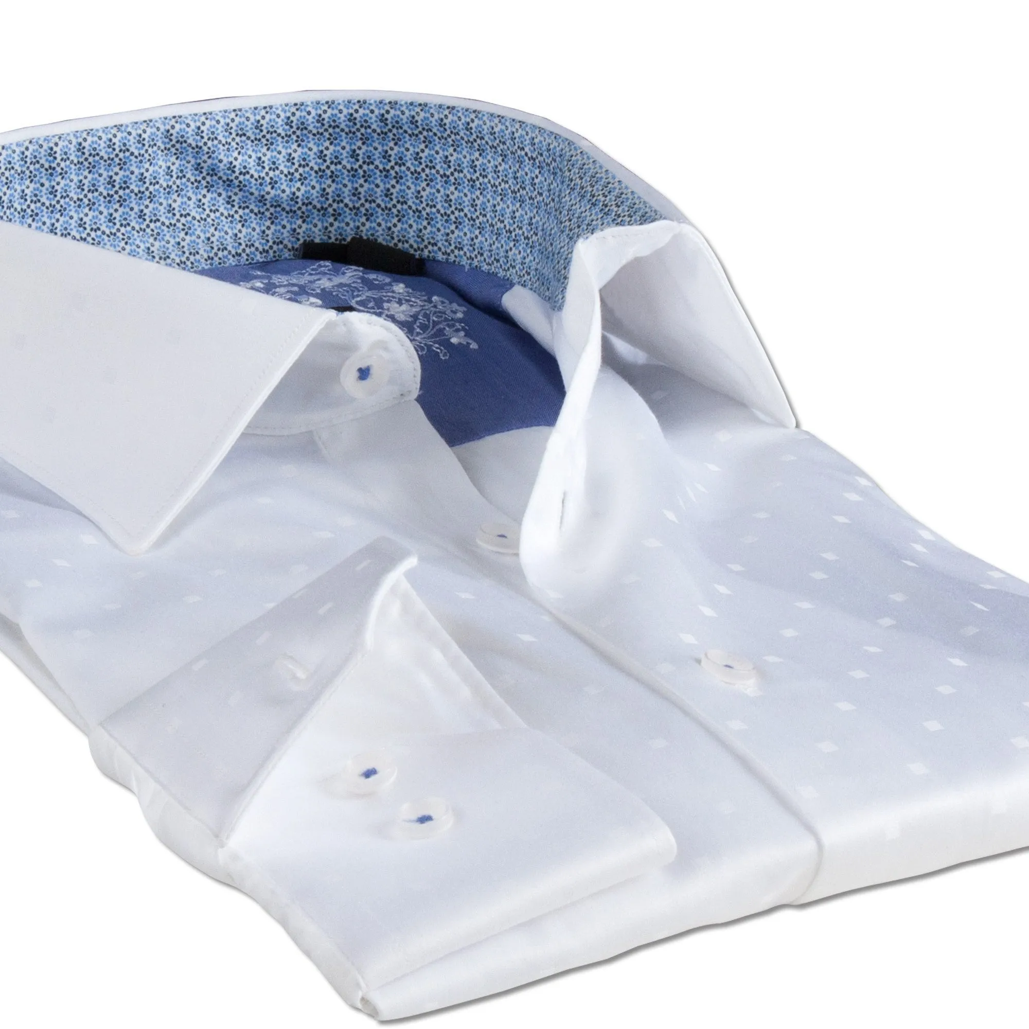 Park West Men's Luther Box Dobby Dress Shirt in White