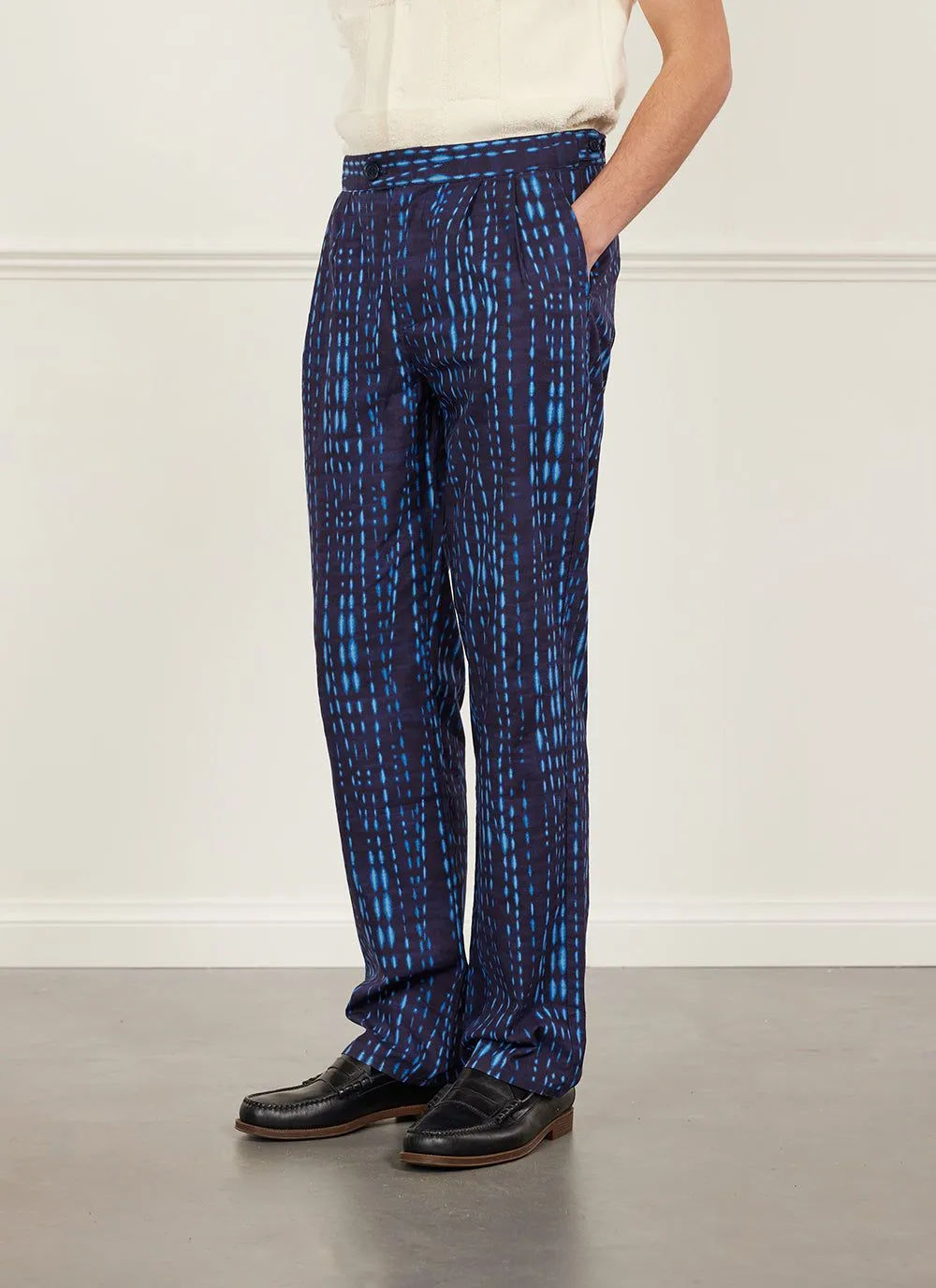 Pleated Tailored Trousers | Palmer Dye | Indigo