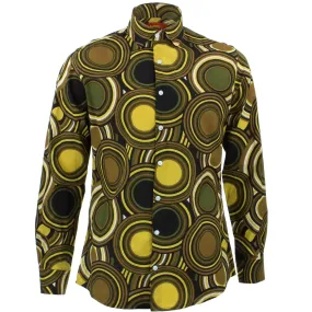 Slim Fit Long Sleeve Shirt - Retro Circles