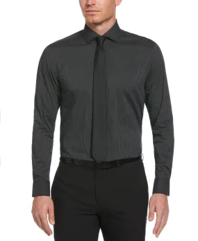 Slim Fit Micro Check Print Dress Shirt