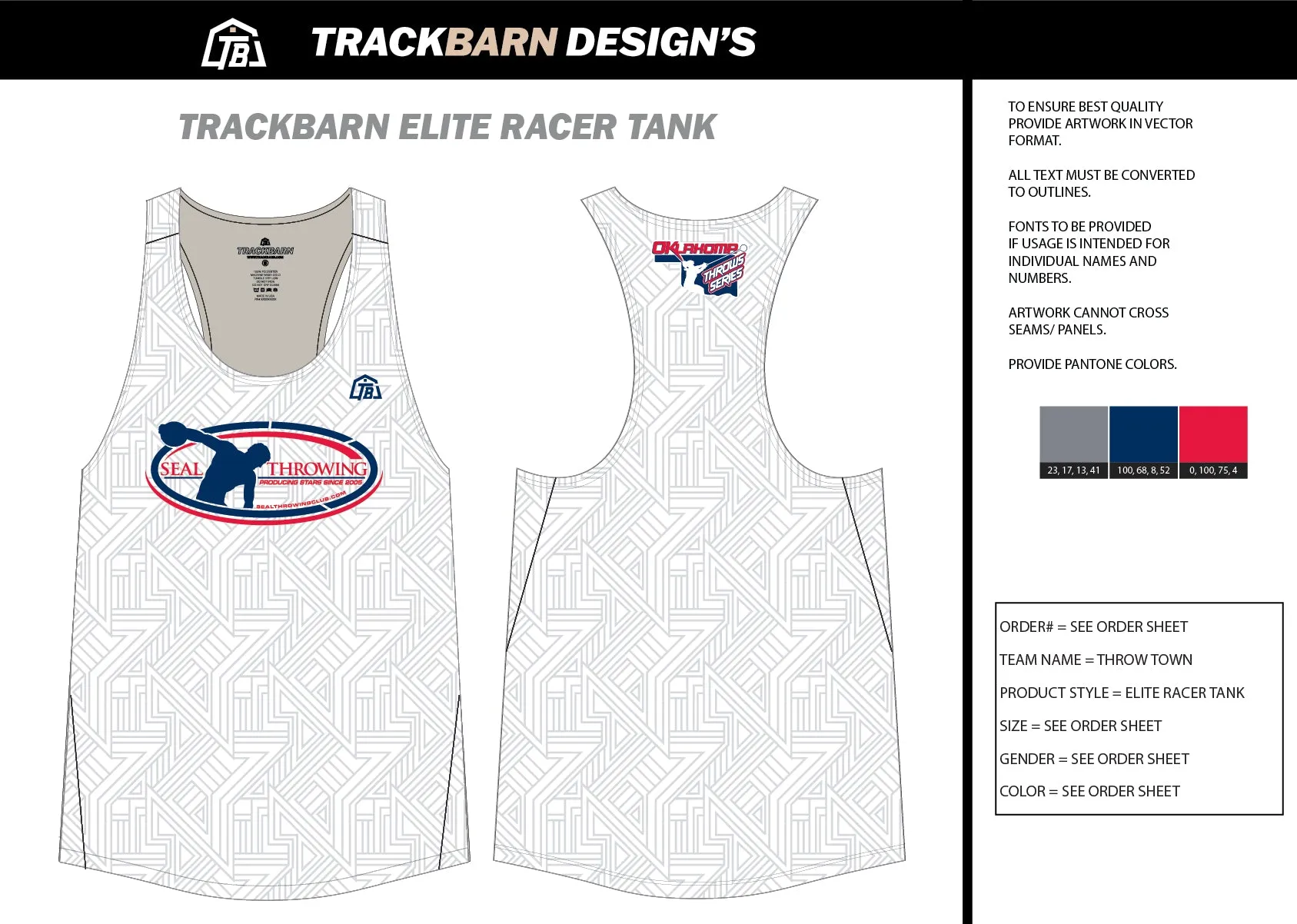 Throw-Town- Mens Track Singlet