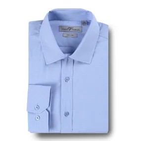 VERNO Light Blue Slim Fit Cotton Easy Care Dress Shirt SS210