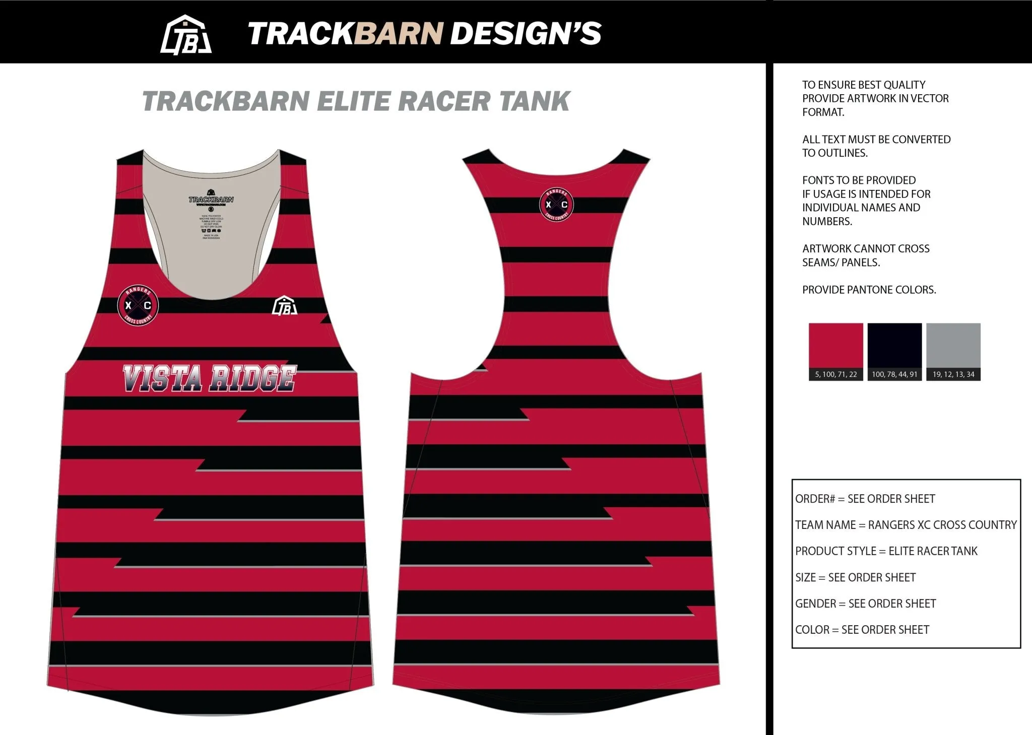 Vista-Ridge-Rangers Mens Track Singlet